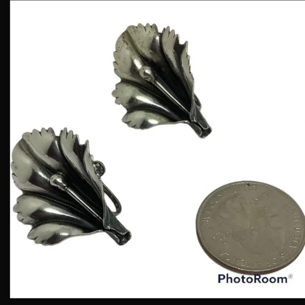 Sterling silver floral earrings
